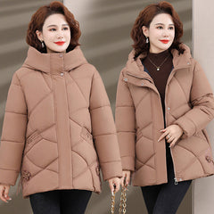 Winter Dress Down Cotton Clothes 2024 New Chinese Style Hooded Padded Jacket In The Elderly Autumn And Winter Coat Female