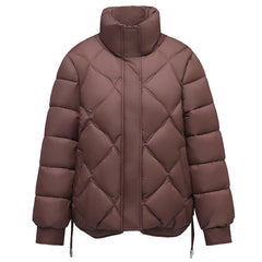 Cotton Jacket Female 2024 New Standing Collar Short Cotton-Padded Clothes Add Thick Warm Bread Clothing Small Cotton-Padded Jacket Coat Winter