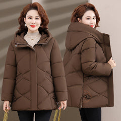 Winter Dress Down Cotton Clothes 2024 New Chinese Style Hooded Padded Jacket In The Elderly Autumn And Winter Coat Female