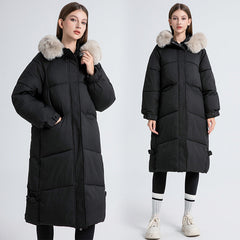 Cotton-Padded Jacket Female Long Over The Knee In 2024 New Winter Hot Style Thick Students Bread Clothes Cotton-Padded Jacket