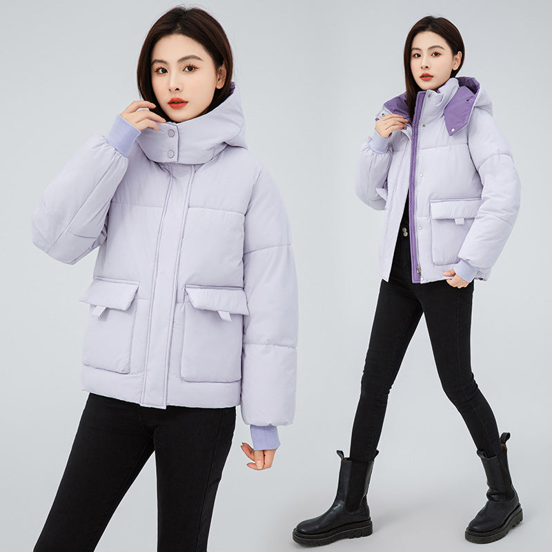 2024 New Korean Version Loose And Thick Warm Cotton-Padded Coat Cotton-Padded Coat